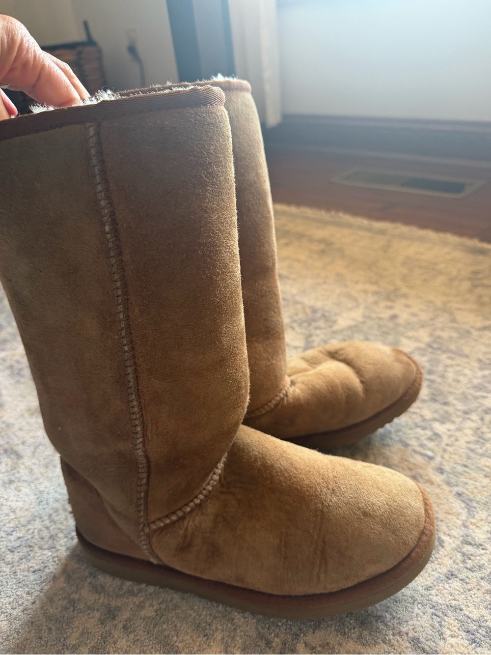 UGG Womens Size 6 Chestnut Suede Tall Winter Boots
